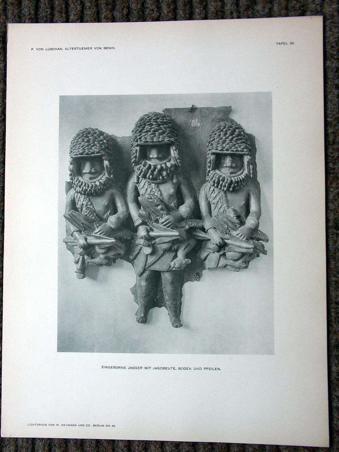 zz-lusc19,tafel 30 benin nigeria,bronze-platte mit figur (b-iiic08378)